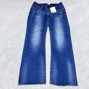 Special A Jeans Women’s Blue Straight Leg Distressed Pockets Size 5 NWT